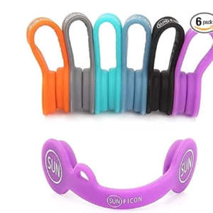 SUNFICON 6 Pack Magnetic Cord Organizers Cable Clips Cable Straps Silicone Twist Ties Colorful Headphone Cord Keeper Holder Manager Bookmark Whiteboard Fridge Magnet Keychain Gift Home,Office,School