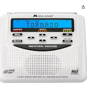Midland - WR120B - NOAA Emergency Radio - Weather Alerts - Localized Programming, Trilingual Display, 60+ Emergency Life-Saving Alerts, Alarm, Selectable Alert Tone